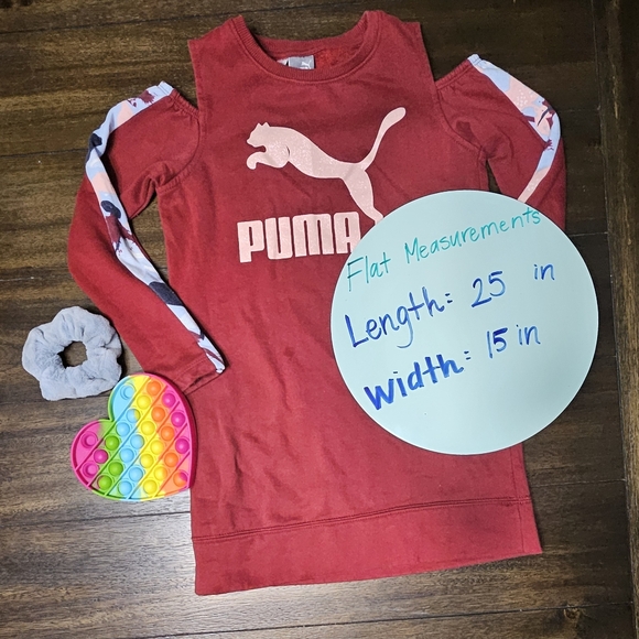 PUMA 》Girls burgundy Cold Shoulder sweater - Picture 2 of 5